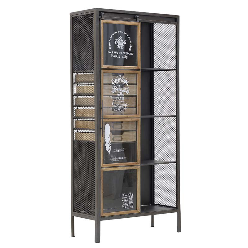 INART ΒΙΤΡΙΝΑ ΜΕΤΑΛΛΙΚΗ ΞΥΛΙΝΗ ΜΑΥΡΗ NATURAL 70Χ34Χ152 3-50-102-0019