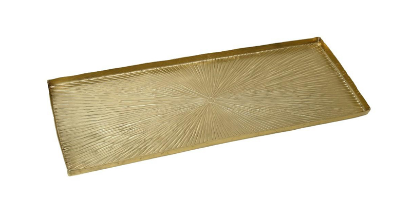 Πλατό Αλουμινίου Ορθογώνιο Χρυσό 'Γραμμωτό' 41Χ17.5εκ LAK320K4 Espiel