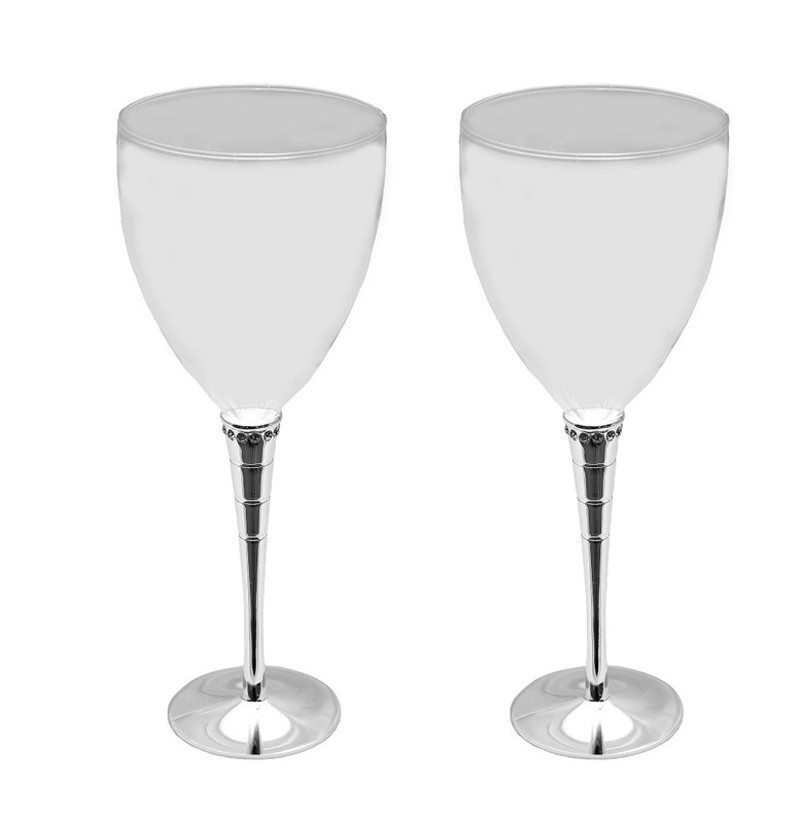 Ποτήρι Κρασιού Σετ 2τμχ Γραμμωτό με Στρας PET112 Espiel