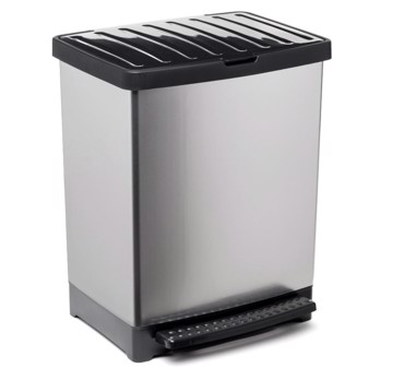 Dimitracas Χαρτοδοχείο 'Ανακύκλωσης' 25Lt Γκρί-Μαύρο  06698.001