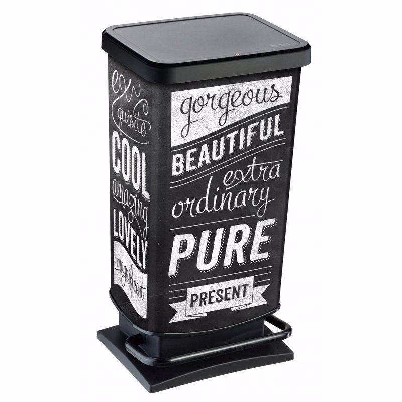 Dimitracas Χαρτοδοχείο 40lt 'Paso' Letters Μαύρο 06994.001