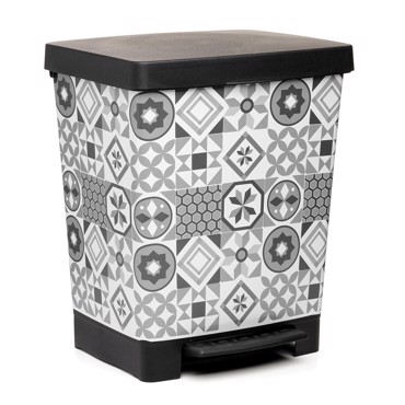 Dimitracas Χαρτοδοχείο 23Lt 'DECO HYDRAULIC ' Γκρι-Λευκό 06649.005