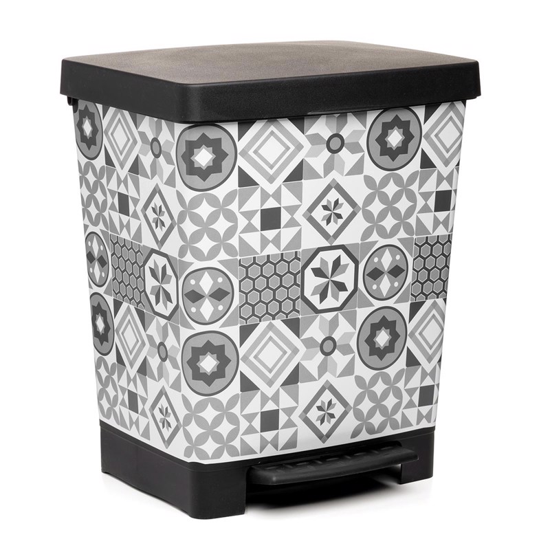 Dimitracas Χαρτοδοχείο 23Lt 'DECO HYDRAULIC ' Γκρι-Λευκό 06649.005