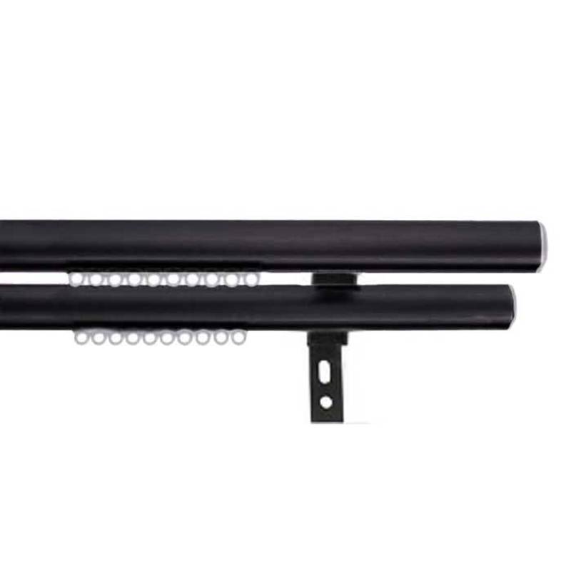 Σιδηρόδρομος Κουρτίνας Αλουμινίου Oval 1.00m Διπλός Μαύ