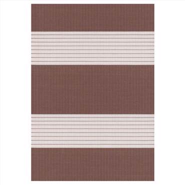 ZS204 Double Ρόλερ Ρυθμιζόμενης Σκίασης 'Zebra' με Ρίγα Καφέ Ανοιχτό