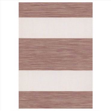 ZS225 Double Ρόλερ Ρυθμιζόμενης Σκίασης 'Zebra' Ριγέ Μπεζ/Καφέ