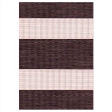 ZS229 Double Ρόλερ Ρυθμιζόμενης Σκίασης 'Zebra' Καφέ Σκούρο