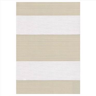 ZS305 Double Ρόλερ Ρυθμιζόμενης Σκίασης 'Zebra' Μπεζ Διχρωμία