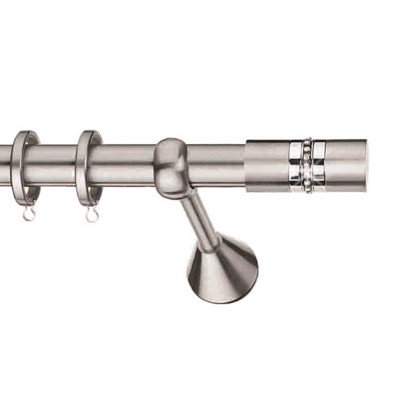 Κουρτινόξυλο φ25 inox Πόρος Strass