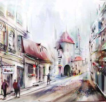 ΡΟΛΕΡ ΜΕ ΨΗΦΙΑΚΗ ΕΚΤΥΠΩΣΗ 'WATERCOLOR CITY' E282