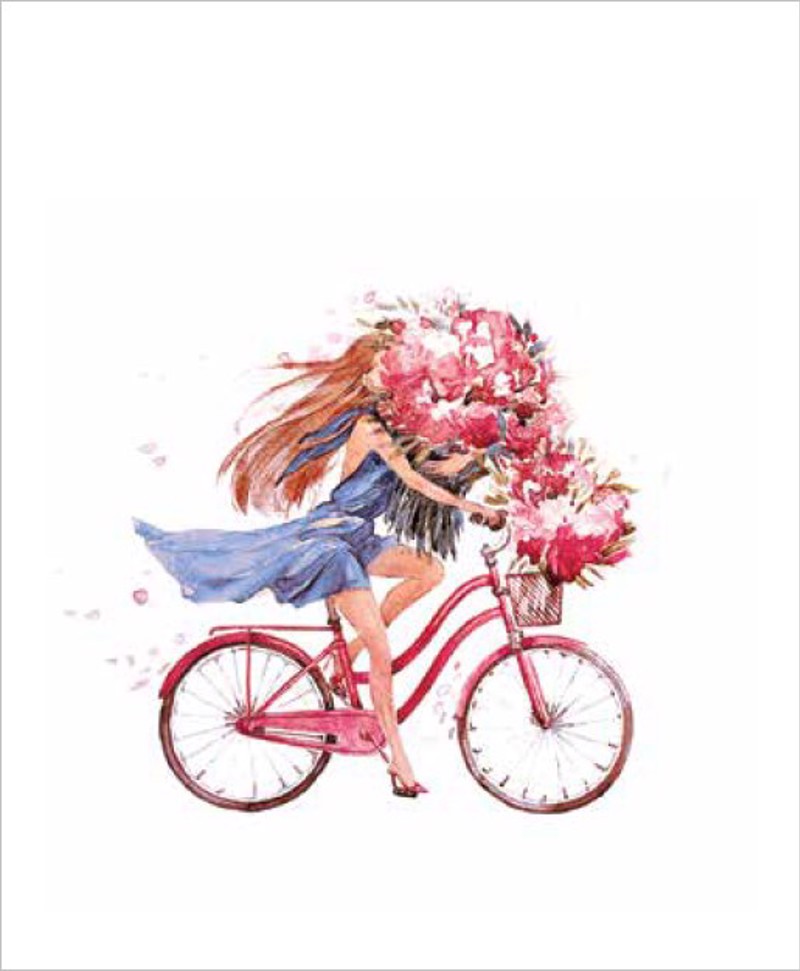 Ρόλερ με Ψηφιακή Εκτύπωση 'Girl On Bike' E339