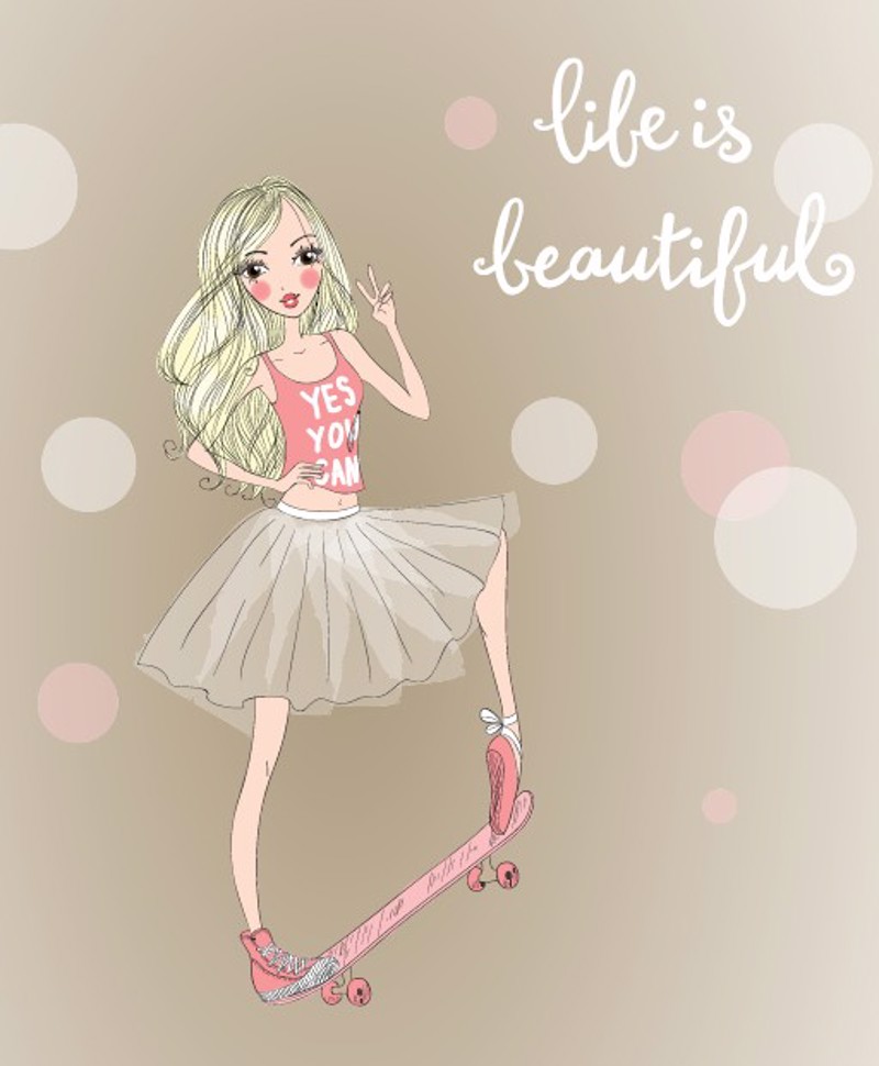 Ρόλερ με Ψηφιακή Εκτύπωση 'Life Is Beautiful' E343