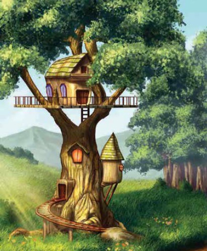 Ρόλερ με Ψηφιακή Εκτύπωση 'Fantasy Tree House' E347