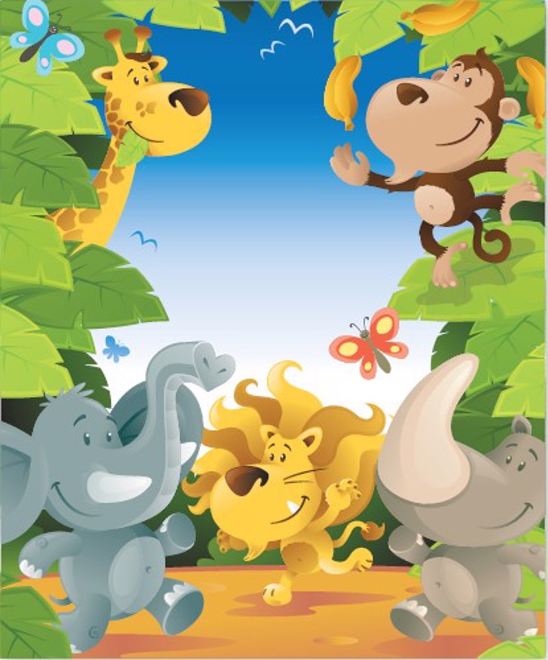 Ρόλερ με Ψηφιακή Εκτύπωση 'Φιλαράκια Στη Ζούγκλα' E358