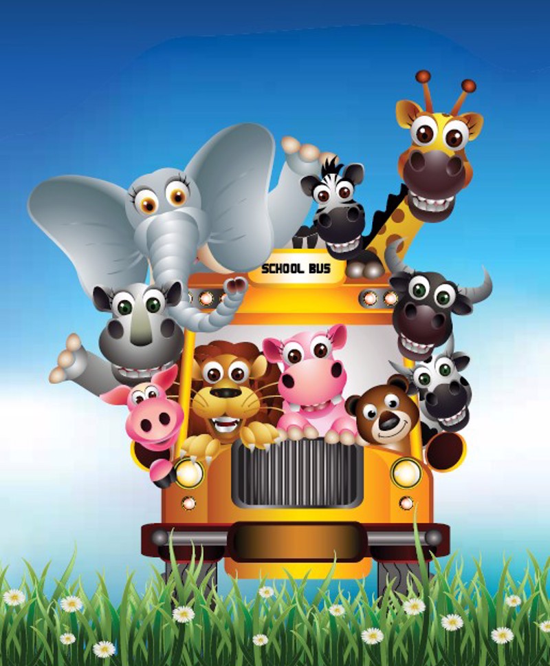 Ρόλερ με Ψηφιακή Εκτύπωση 'Σχολικό Της Ζούγκλας' E359