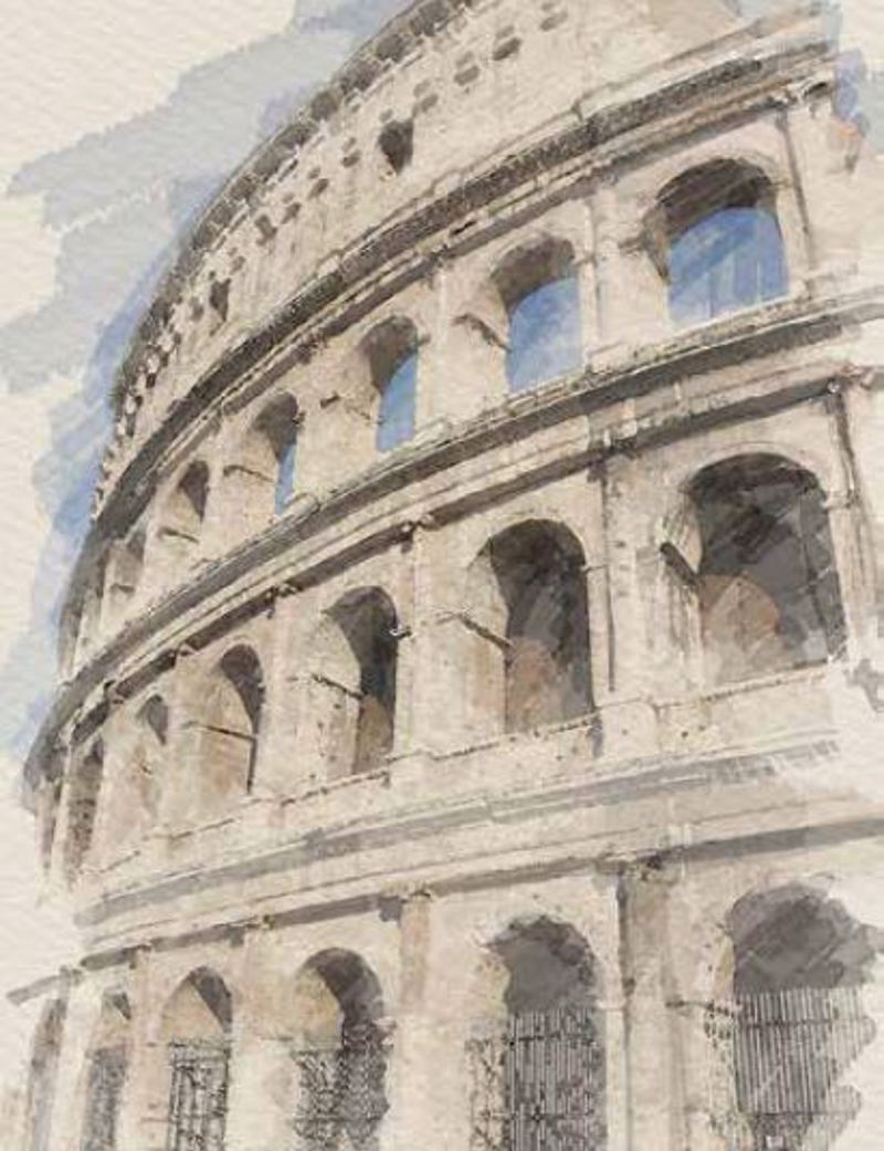 Κουρτίνες, στόρια agiovlasitishome - ΣΗΜΑΝΤΙΚΟ: Σε περίπτωση διαφοράς τιμής από το κατάστημα ισχύει παντα και μόνο η τιμή του καταστήματος Ρόλερ με Ψηφιακή Εκτύπωση 'Colosseum Aquarelle' E554