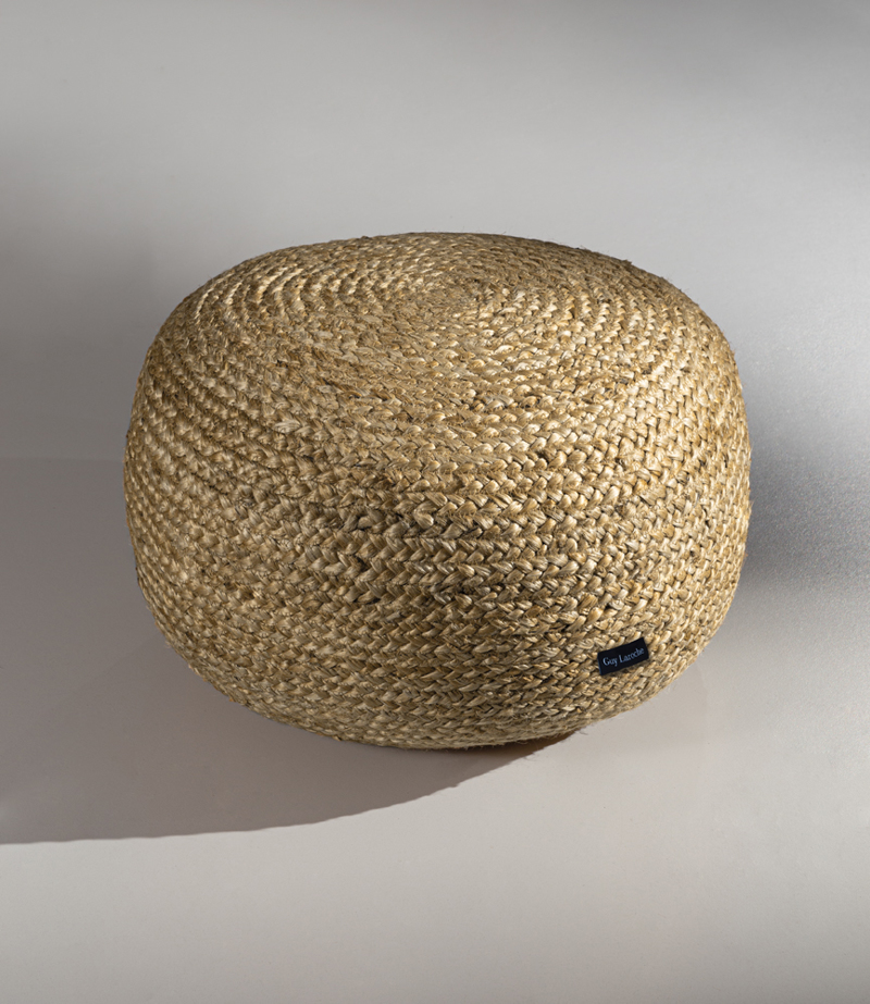 Guy Laroche Πουφ Σκαμπό Ottoman Μπεζ 50x50x25cm 1110009