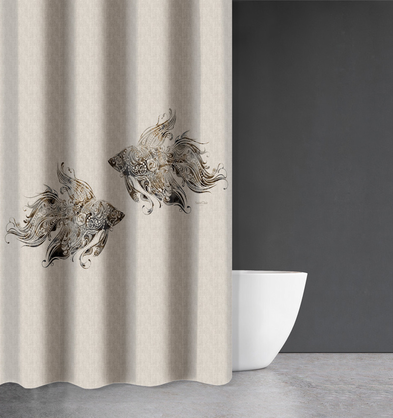 ΚΟΥΡΤΙΝΑ ΜΠΑΝΙΟΥ 180Χ200 SAINT CLAIR SEA WATER DES 622