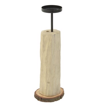 Inart Κηροπήγιο Ξύλινο Μεταλλικό Μαύρο Natural Δ6Χ21 3-70-244-0005 Inart Κηροπήγιο Ξύλινο Μεταλλικό Μαύρο Natural Δ6Χ21 3-70-244-0005