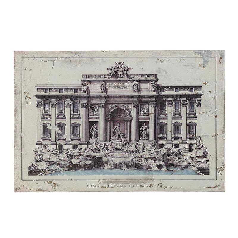 INART ΠΙΝΑΚΑΣ ΞΥΛΙΝΟΣ PRINTED FONTANA DI TREVI 120X80 3-90-271-0016