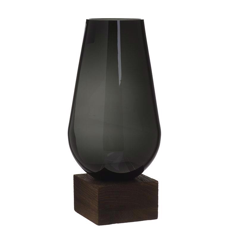 INART ΒΑΖΟ ΓΥΑΛΙΝΟ ΞΥΛΙΝΟ ΜΑΥΡΟ NATURAL Δ14Χ31 3-70-621-0014