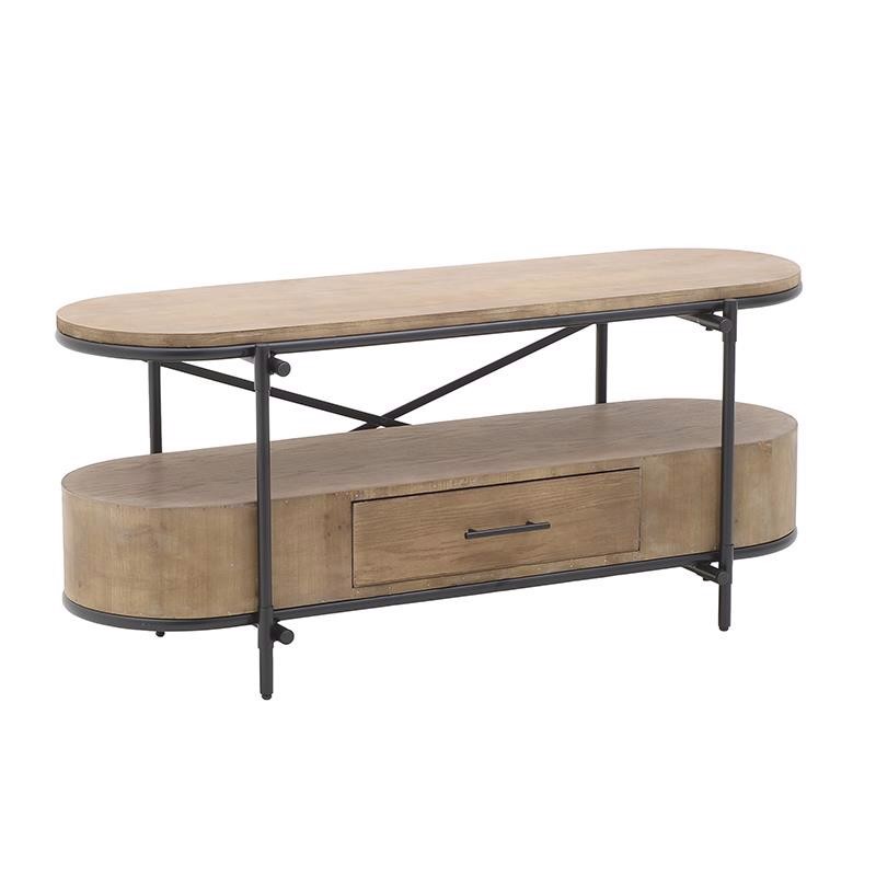 INART ΕΠΙΠΛΟ TV ΞΥΛΙΝΟ MEΤΑΛΛΙΚΟ NATURAL ΜΑΥΡΟ 120Χ42Χ51 3-50-293-0070