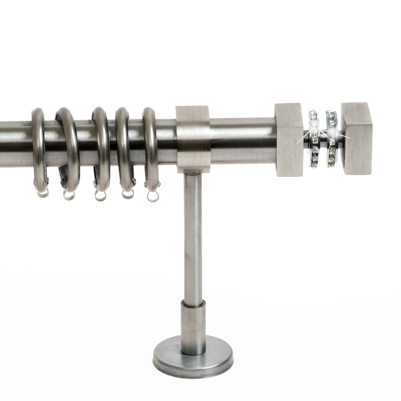 Κουρτινόξυλο Φ25 Inox Naxos Strass