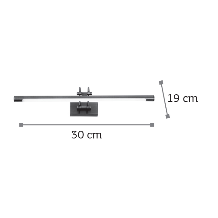 INLIGHT APLIKA PINAKA LED METALLIKI OXuNTE 4W 290Lm/3000K 19x30cm 1044-G