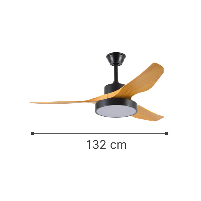 InLight Nitinat 25W 3CCT Ανεμιστήρας Οροφής με LED Φωτισμό Μαύρος με Απόχρωση Ξύλου (102000220) InLight Nitinat 25W 3CCT Anemistiras Orofis me LED Fotismo Mavros me Apoxrosi Xulou (102000220)