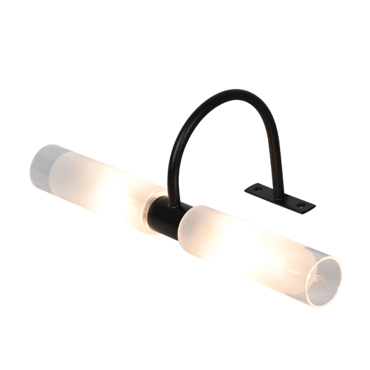 InLight Επιτοίχιο φωτιστικό από μαύρο μέταλλο και γυαλί αμμοβολής 2XG9 31.5cm (1049-Μαύρο)