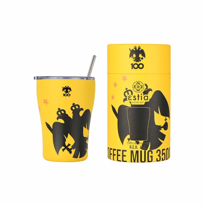 Θερμός-Ποτήρι Ανοξείδωτο Coffee Mug ΑΕΚ BC Edition 350ml-9×13εκ. Estia 00-27278 Υλικό: Ανοξείδωτο
