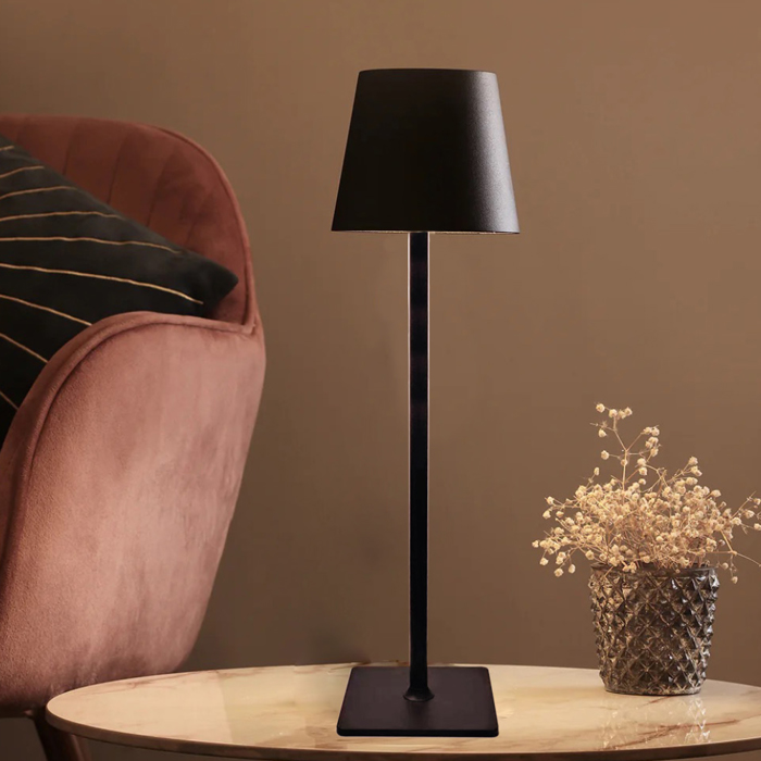 InLight Epitrapezio Epanafortizomeno Fotistiko LED 3000K Metalliko Mavro F10x37cm (3056-Black)
