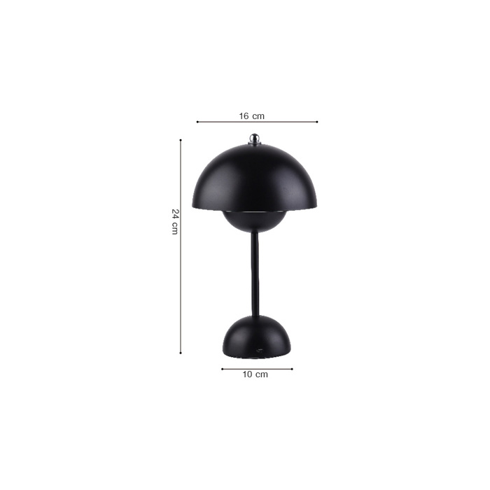 Inlight Epanafortizomeno Epitrapezio Fotistiko LED 1.5W 3CCT Metalliko Mavro F10x24cm (3059-Black)