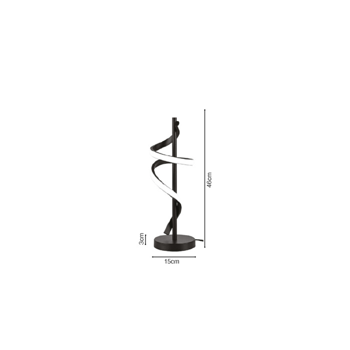 Inlight Epitrapezio Fotistiko se Mavro Xroma LED 3CCT 14W F15x46cm (3062-Black)