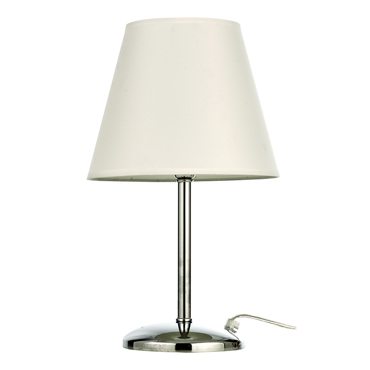 InLight Επιτραπέζιο φωτιστικό από μέταλλο σε χρώμιο απόχρωση και υφασμάτινο καπέλο 1XE14 40cm (3425-Χρώμιο)