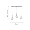 InLight Kremasto trifoto fotistiko apo xrusafi metallo kai lefki opalina 3XG9 60cm (4016-3-RAIL)