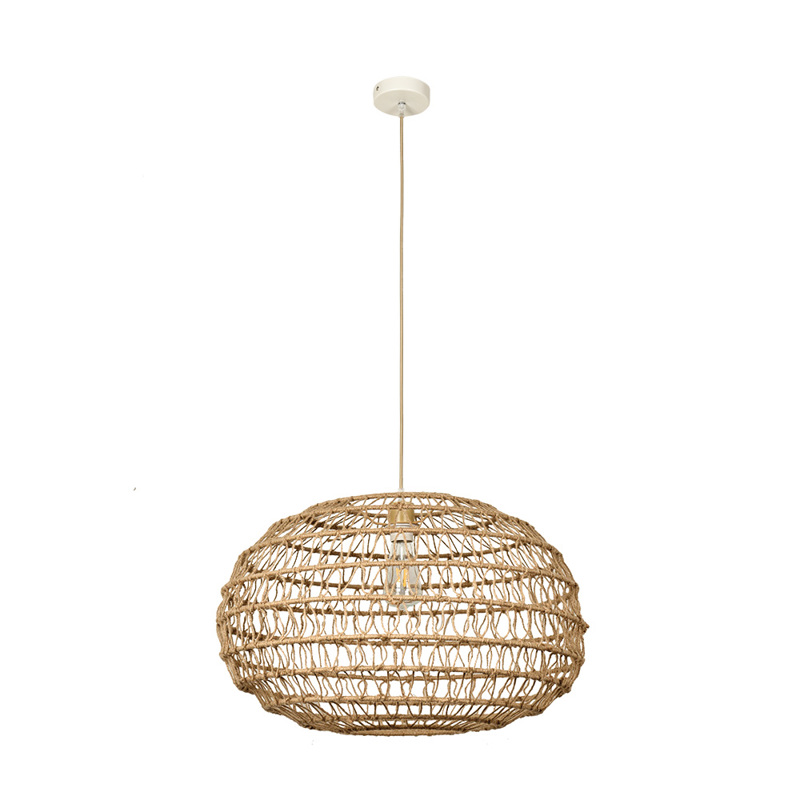 InLight Κρεμαστό Φωτιστικό Οροφής Μονόφωτο από Σχοινί σε Φυσική Απόχρωση E27 Φ60cm 4041-A