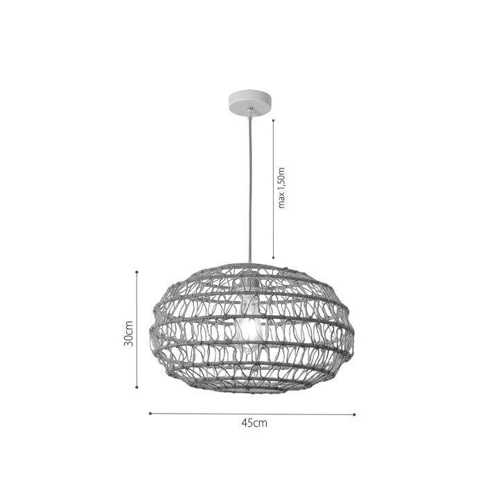 InLight Kremasto Fotistiko Orofis Monofoto apo Sxoini se Fusiki Apoxrosi E27 F45cm 4041-B