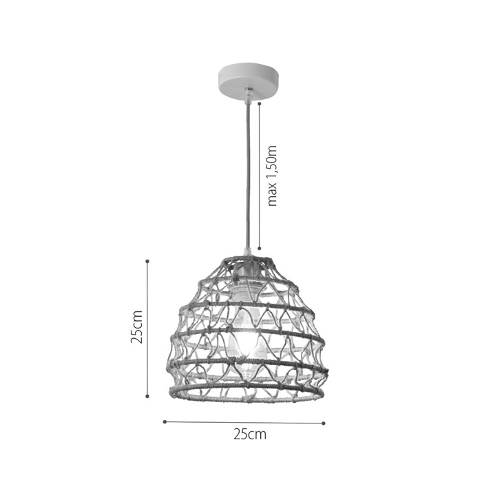 InLight Kremasto Fotistiko Orofis Monofoto apo Sxoini se Fusiki Apoxrosi E27 F25cm 4047-B