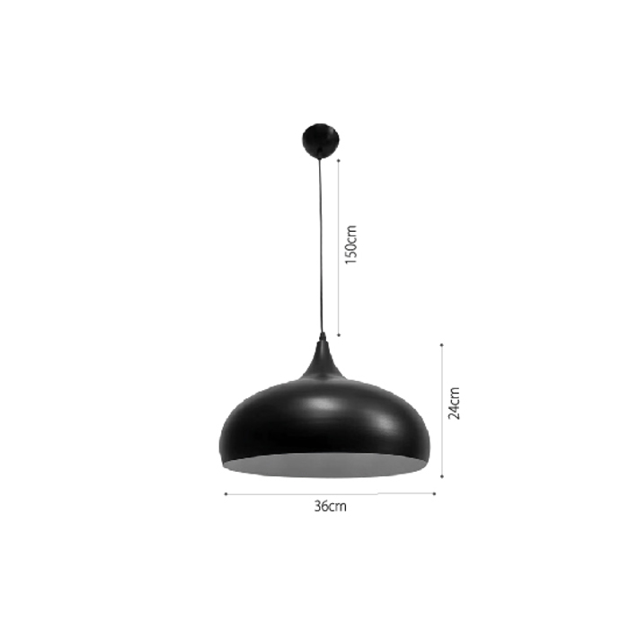 InLight Kremasto fotistiko apo mavro metallo 1XE27 D:36cm (4052-BL)