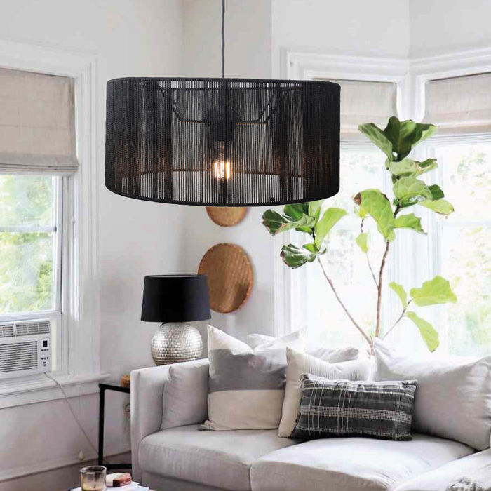 Inlight Kremasto Fotistiko me Kapelo apo Ina 1xE27 F60x25cm (4056-A)