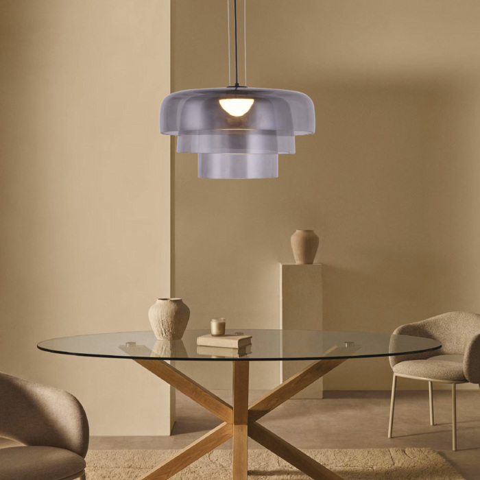 Inlight Kremasto Fotistiko LED 12W 3000K apo Fime Gyali F42x23cm (4068-Smoky)