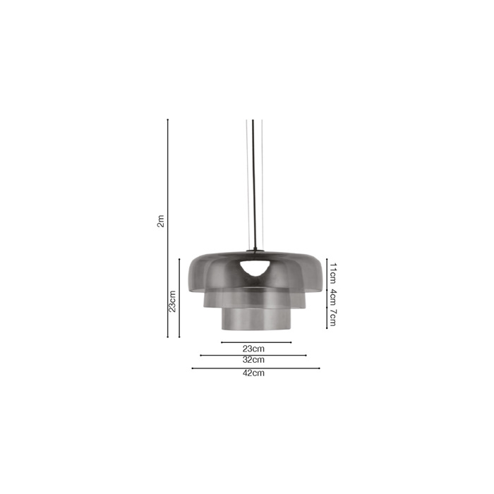 Inlight Kremasto Fotistiko LED 12W 3000K apo Fime Gyali F42x23cm (4068-Smoky)