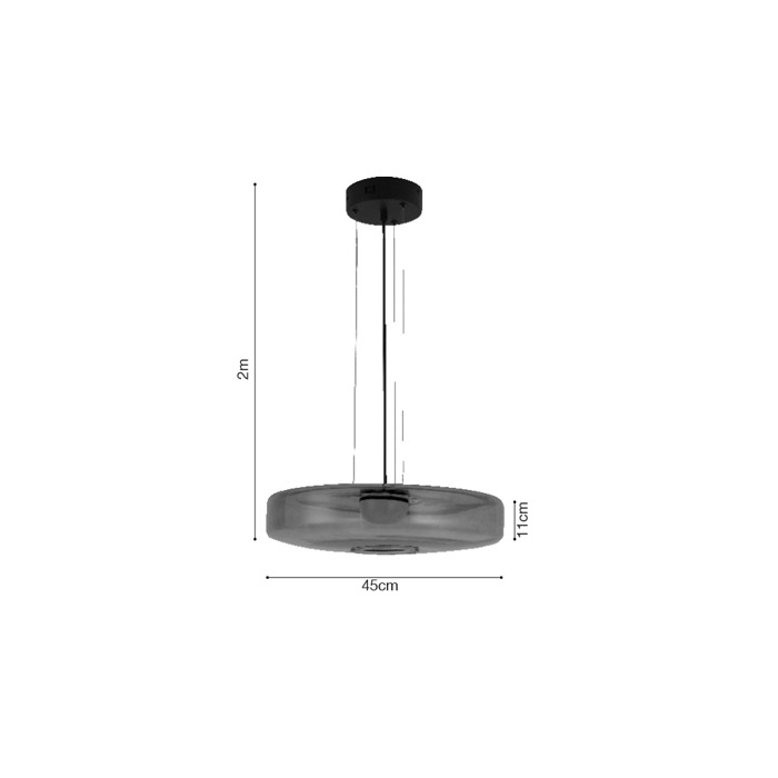 Inlight Kremasto Fotistiko apo Fime Gyali 12W 3000K F45x11cm (4069-Smoky)