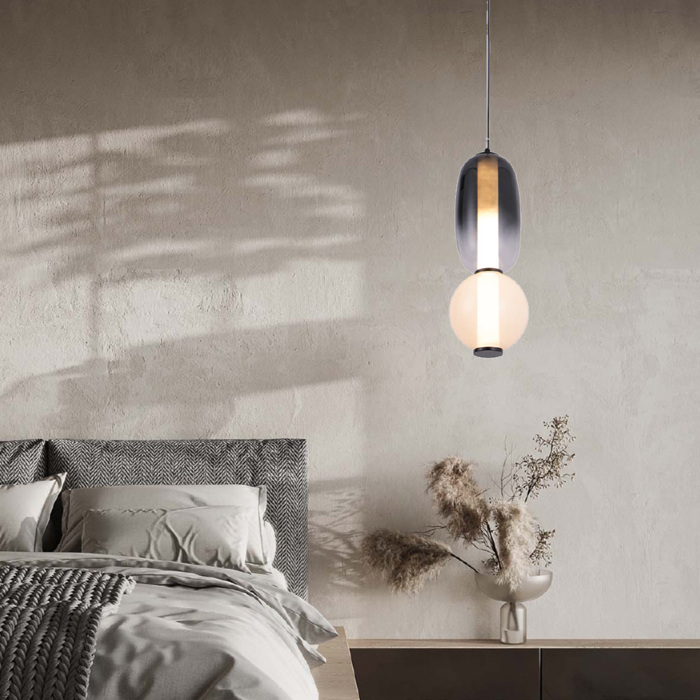 Inlight Kremasto Fotistiko apo Mavro Metallo kai Gyali 25W 3000K F15x39.5m (4071)