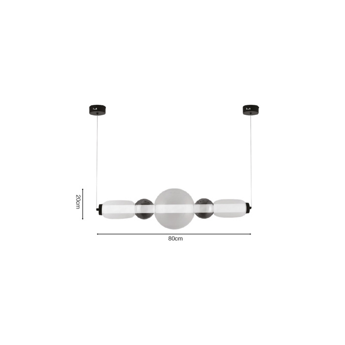 Inlight Kremasto Fotistiko LED 50W 3000K apo Gyali 80x20cm (4078-Smoky)