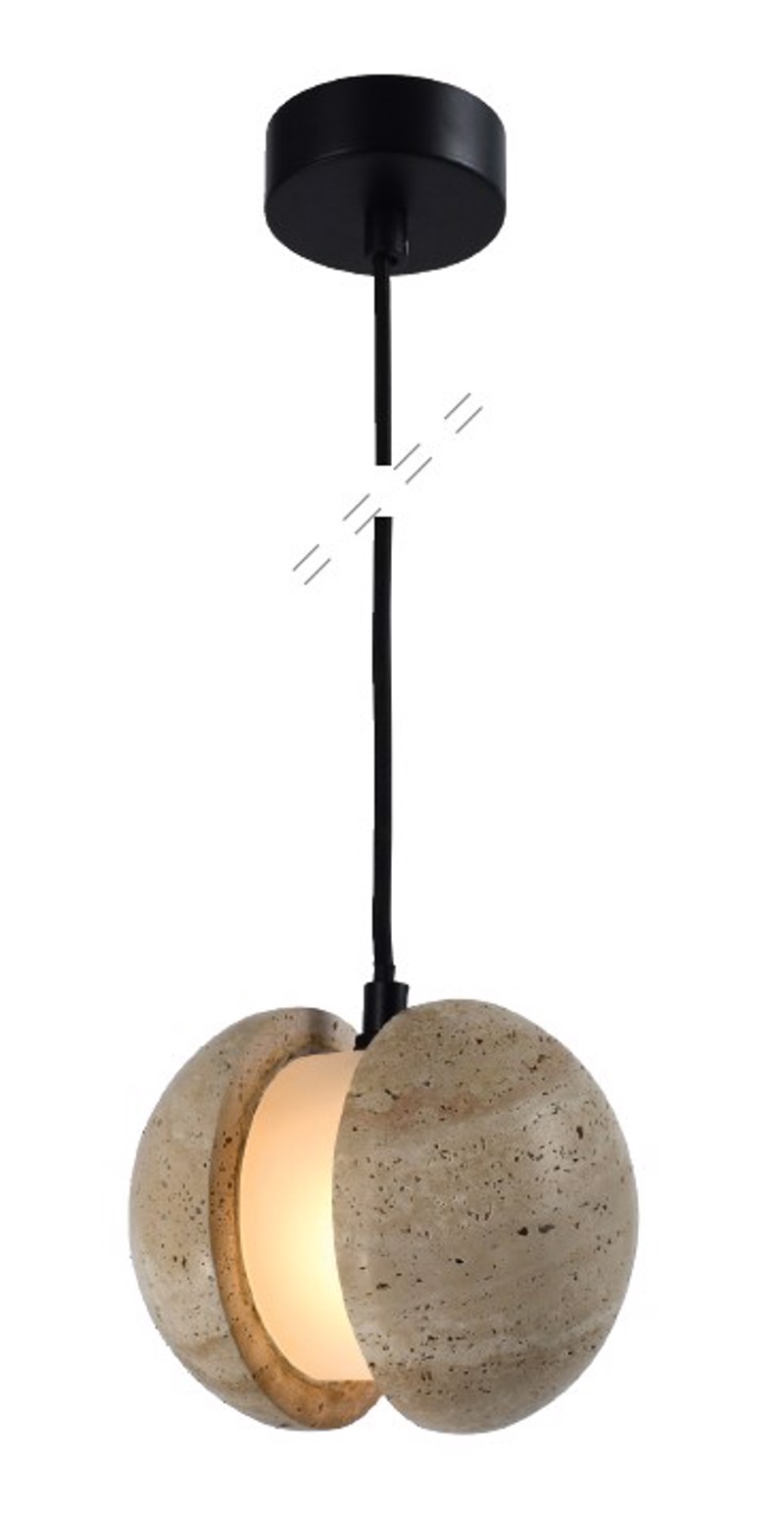 InLight Κρεμαστό Φωτιστικό Γκρι από Travertine Marble 1xG9 14x13cm (4092)