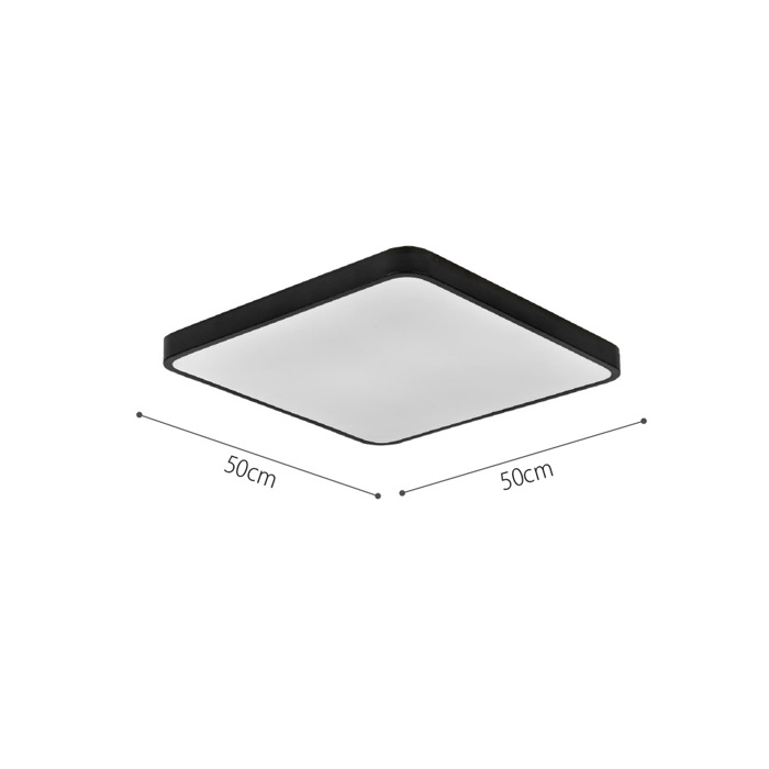 InLight Plafoniera Orofis LED 96W 3CCT (me diakopti sti basi) apo lefko metallo kai akruliko 50x50cm (42034-White)