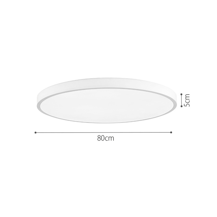 InLight Plafoniera orofis LED 150W 3CCT (by switch on base) apo ggri metallo kai akruliko D:80cm (42035-A-Gray)