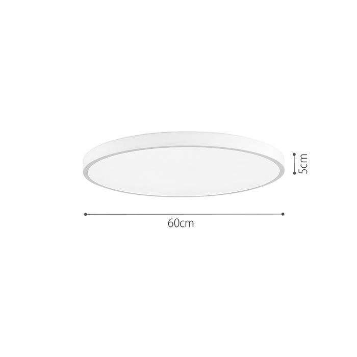 InLight Plafoniera orofis LED 110W 3CCT (by switch on base) apo ggri metallo kai akruliko D:60cm (42035-B-Gray)